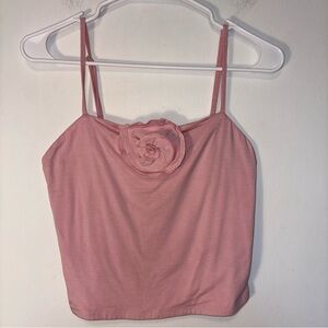 Bailey 44 Pink Rosette Cami Tank Top Size M NWT